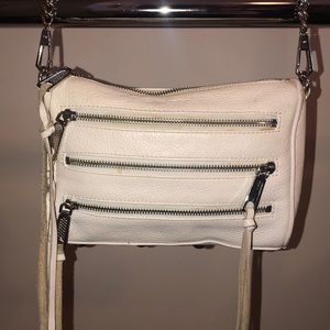 Rebecca Minkoff White Mini 5 Zip Leather Crossbody